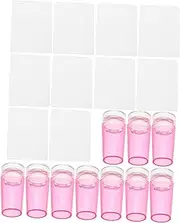 DEARMAMY 10 Sets Nail Art Stamper Clear Silicone Stamping Jelly With Scrapers Transparent For DIY Nail Decor Home Manicure Starter Tool Tip Stamp