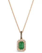 Le Vian 14K Rose Gold 0.54 ct. tw. Diamond & New Emerald Pendant