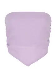 Faithfull The Brand Loza Cropped Linen Bandeau top - Lilac - S S