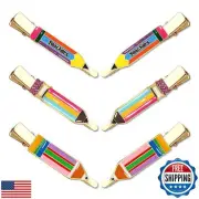HZEYN 6 Pack Teacher Hair Clips Funny Pencil Hair Clips Teacher Appreaction G