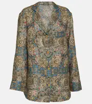 [Loro Piana] Loro Piana Printed linen pyjama shirt AU 18 multicoloured