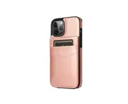 C30 Rose Gold Back Cover Phone Card Protective Holster Flip Phone Case Protection Bumper for IPhone 14 Pro Max