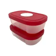 Tupperware FreezeSmart Freezer Containers Mini 4 oz. Red set of 2 Rare Color