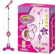 Kids Microphone Stand, Toy Microphone Stand, Musical Microphone Toy, Colorful Kids Microphones, Colorful Toy Microphones Stand for Kids with Connectable Singing Function Ideal Musical Microphones