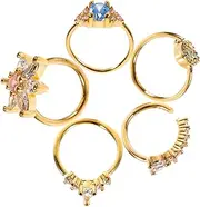 [TOVINANNA] Nose Cuff Piercing Nose Dangle Nose Piercing Titanium Nose Ring Faux Nose Ring Hoop Nose Ring Nose Rings Nose Ring Hoop Silver Nose Copper (k Real Gold Plating) Zircon