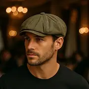 Men's Flat Cap Ascot Hat Newsboy Hat Black Blue Cotton Fashion Casual Street Daily Plain Adjustable Sunscreen Breathable