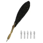 24.5cm/9.6" Calligraphy Feather Quill Pen for Calligraphy, Black