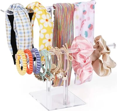 Headband Holder Scrunchie Acrylic, Clear Hair Ties clear