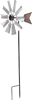 Yardwe Outdoor Wind Spinner, Metal Flower Garden Stakes Windmill Metal Sculpture Yard Pinwheel Art Stake Outdoor Metal Decoration for Yard and Garden Lawn Patio
