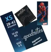 GoodNites Boys XS 44ct (2x22) Nighttime Underwear Sz 3-5 MARVEL SPIDER-MAN