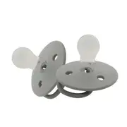2PK Mininor Baby/Infant Feeding Dummy Silicone Pacifier/Soother Seal Grey 0m+
