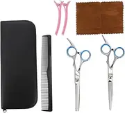 MUSISALY Hair Cutting Scissor Set 7pcs Barber Salon Kit Hair Scissors Comb Scissor Professional Hairdressing Tools for Home Use Random