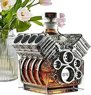 Engines Whisky Bottle - Engines Whisky Decanter Bottle, Wine Dispenser | V8 Engines Style Bottle, Creative Wine Decanter Decoration for Tequila, Bourbon and Car Lovers