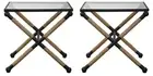 TWO BRADDOCK IRON & ROPE 22" COASTAL DECOR INSPIRED ACCENT END TABLES UTTERMOST