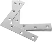 Homoyoyo 4pcs Stainless Steel Shaped Angle Brackets for Support Heavy Duty Flat Corner Fixing Brackets for Shelving and Furniture Repair