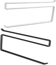 MAGICLULU 2pcs Stylish Towel Rack Paper Towel Holder Under Cabinet Kitchen Storage for Tissues Cling Film Towels Easy to Use Modern Design White Black