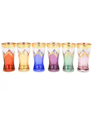Alice Pazkus Set of 6 Colored Tumblers with Gold Accents