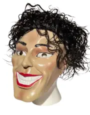 POP STAR MJ RUBBER MASK Michael Jackson Halloween Black Wig Adult Child Costume