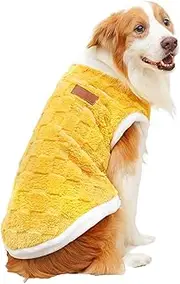 Winter Dog Coat - Pet Coat Plush Windproof Pet Vest Plush Dog Vest for Small/Medium/Large Dogs | Soft Warm Jumper for Cold Weather, Lightweight Fleece Lining, Adjustable Straps (Machine Washable)