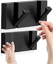 MrsJeggy 2 Pack Waterproof Folding Hideaway Coat Hooks，Retractable Hook，Space-Saving Hanger，Coat Hooks Wall Mounted，Aluminum Heavy Duty Wall Hooks，Wall Mounted Folding Coat Rack for Hat，Towel，Bag，Key