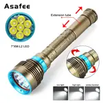 ASAFEE DX7 潛水水肺手電筒 5600 流明 7XL2 LED 防水 LED 潛水手電筒,帶 26650 和 1