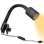 Light Fishing Clip, USB Clip Light for Aquarium | Flexible Open Terrarium Lighting to Enhance Viewing Experience for Aquarium, Study Room Enhance Pea
