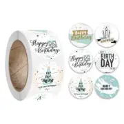 500Pcs/Roll Kids Cartoon Happy Birthday Round Sticker Labels Decor