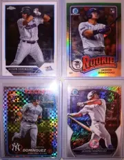 4 JASSON DOMINGUEZ ROOKIE LOT: CHROME XFRACTOR REFRACTOR SHIMMER RC