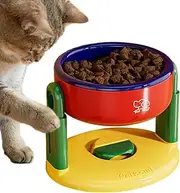 Elevated Cat Food Bowl - Raised Cat Food Water Bowls Tilted Elevated,Small Dogs Pet Feeding Dish Anti Vomiting with Suction Cup Base for Kitten, Puppy