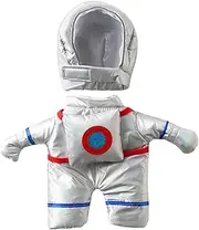 AIMALL Pet Astronaut Costume for Small Dogs & Cats – Funny Halloween Spacesuit Outfit with Hood, Reflective Metallic Fabric, Velcro Closure – S to XL Sizes