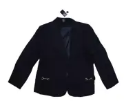 Ashley Stewart Plus Hardware Structured Blazer Business Jacket Black Womens 22