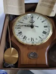 Antique 1987 Handmade Pendulum Wall Clock Heartwood Black Walnut, ONE OF A KIND