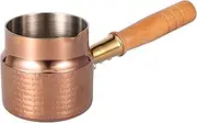 [IMEEA] Turkish Coffee Pot Copper Hammered Milk Pot Butter Warmer Mini Milk Pot Tri-Ply Stainless Steel Saucepan with Spout (13.5oz/400ml)