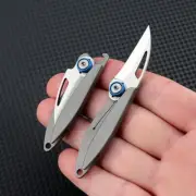 Mini Titanium Foldable Blade Knife Opener Outdoor Camping Pocket EDC Keychain