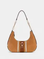 GUESS Brown Erenia Top Zip Shoulder Bag