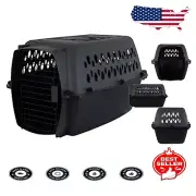 Sturdy Plastic Dog Crate 24" for Pets 15-20 lbs - Easy Open and Clean Design
