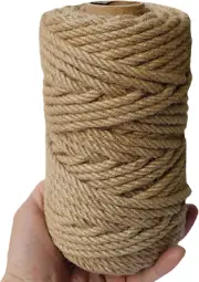 6Mm Jute Twine, 164 Feet Braided Natural Jute Rope, Heavy Duty and Thick Twine R