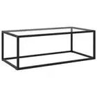 Coffee Table Black with Tempered Glass 100x50x35cm Sofa Lounge Lamp Side Storage