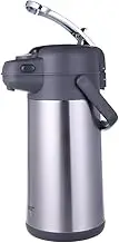 GiNT Coffee Airpot Thermal Carafe Dispenser with Pump, Stainless Steel Vacuum Insulated Lever-Action Airpots for Coffee to Keep Hot/Cold Retention, 101oz/3L, Silver