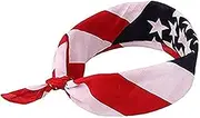 [Shimmer Anna Shine] Red White and Blue American Flag Bandana Headband USA for Men and Women - Neck and Face Scarf Head Wrap, Red White and Blue Cotton Usa