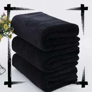 �黑色毛巾 理髮店專用黑毛巾 柔軟吸水健身房浴巾 美甲化妝師毛巾 浴巾
