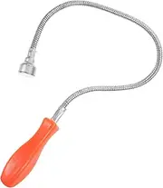 Flexible Grabber Tool with Orange Plastic Handle Magnetic Pickup Tool for Car Repairing for Narrow Spaces Non Skid Grip and Bendable Shaft for Crevices