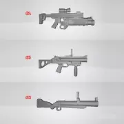 Single Unpainted 1/18 Scale Resin Gun Weapon Model For DIY 3.75" Action Figure