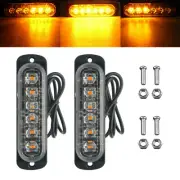 2X Amber LED Flashing Recovery Strobe Light bar Truck beacon Light Screws 12/24V