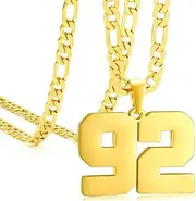 [ANMUXI] Personalized Gold Numbers Necklace, Stainless Steel Chain for Men Women Christmas birthdays
