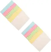 SHINEOFI 2sets Refillable Planner Binder Paper A5 Lined Loose Leaf Paper 6 Hole Punch 5 Colors 100sheets*2