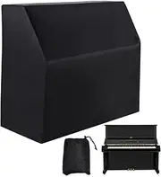 [Epicover] Upright Piano Cover, Piano Full Cover Dustproof Waterproof, Silver-coated Oxford Fabric Piano Protective Cover Black, Block Sunlight, Moisture, Dust