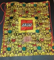 Lego Storage MINI FIGURE ALLOVER PRINT Drawstring Backpack 17”x14” Bag NEW