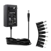 Power Adapter 12V-2.5A 2A 1.5A 1.25A 1A AC/DC Power Cord 5.5x2.1mm with 8 Tip...