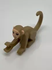 Lego Small Dark Tan Monkey with Light Nougat Face and Ears Pattern #45